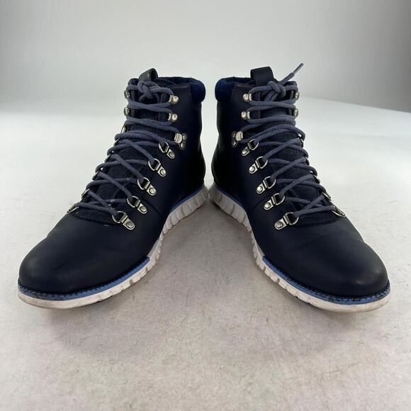 Cole Haan Navy Blue Leather Hiking-Style Boots main image 7